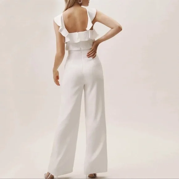 Monique Lhuillier White Jumpsuit-Size 6